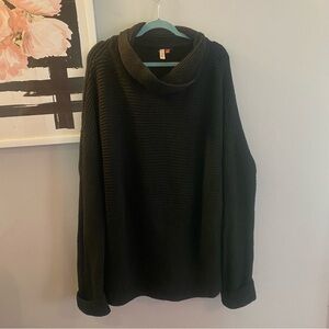 Pilcro Anthropologie Black Oversized Slouchy Sweater XL